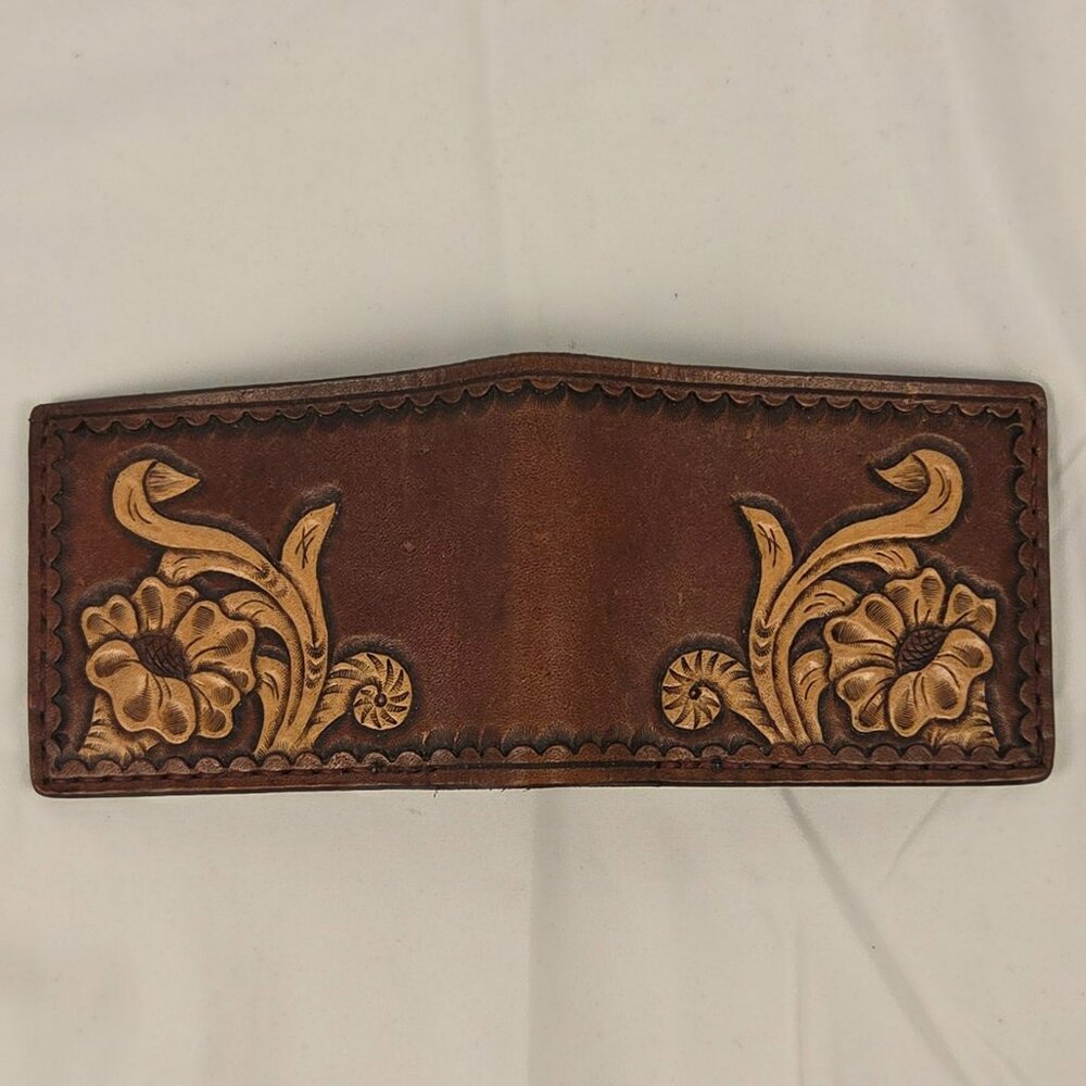 Signed Vintage Hand-Tooled Leather Wallet